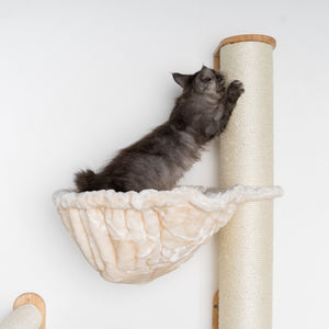 Klatrevæg til katte - Sisalstang XXL med hængekøje 45Ø de Luxe (Beige)